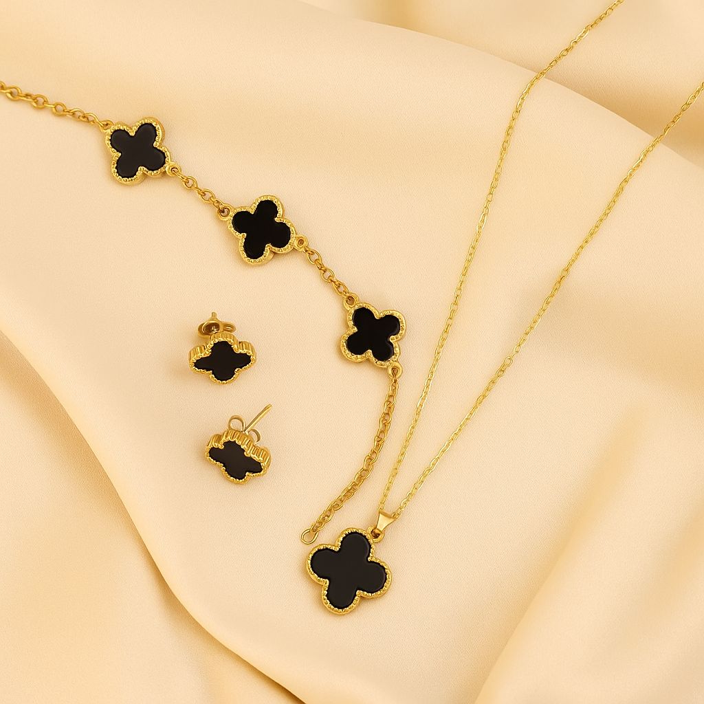 Black & Golden Clover Set