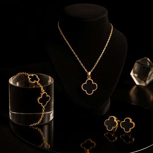 Black & Golden Clover Set